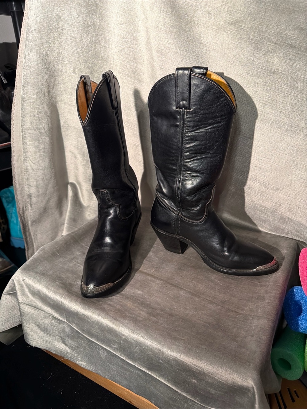 Vintage  Double H Women’s Black Western Cowgirl Boots Size 6M Nice!